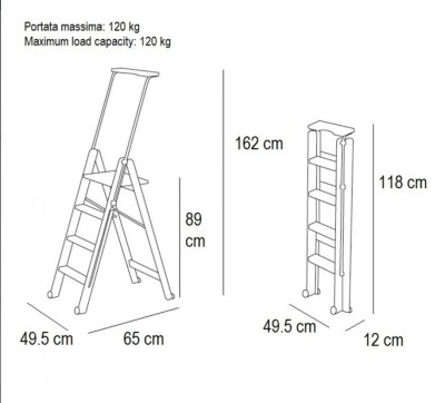 Escabeau 4 Marches bois